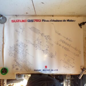 poster affiche Suzuki GS 750 éclaté moteur technique 41224