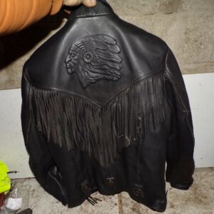 blouson cuir moto M style indian indien 4326