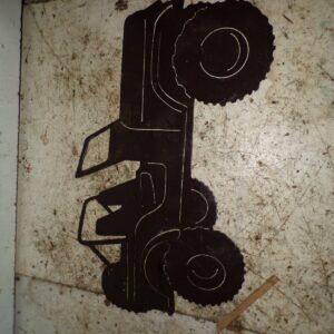plaque découpée métal brut jeep willis américain déco vintage 5326